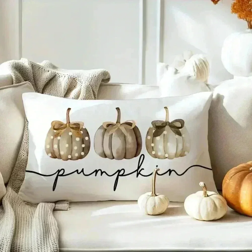Vintage Pumpkin Throw Pillow Cover